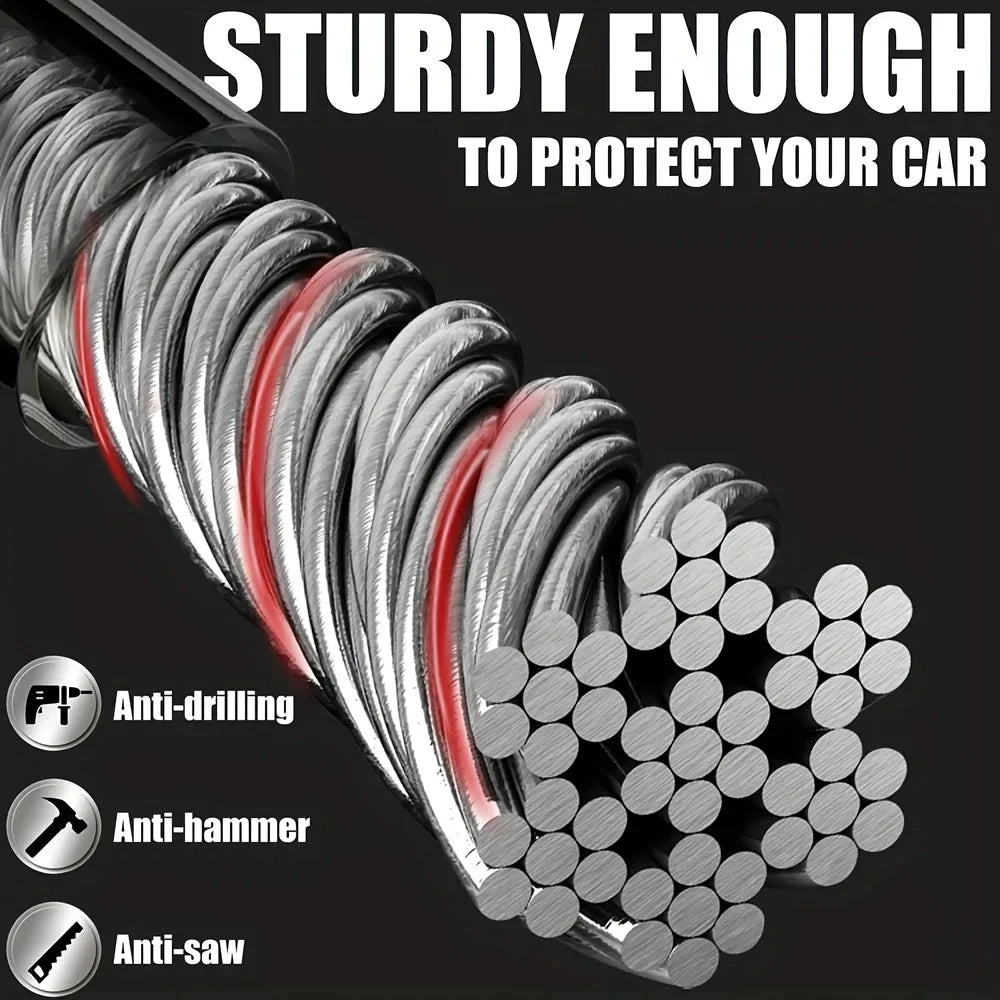 Car Steering Wheel Lock Reinforced Cable Lock in Red Blue Yellow Black Four Colors Automotive Security Deterrent