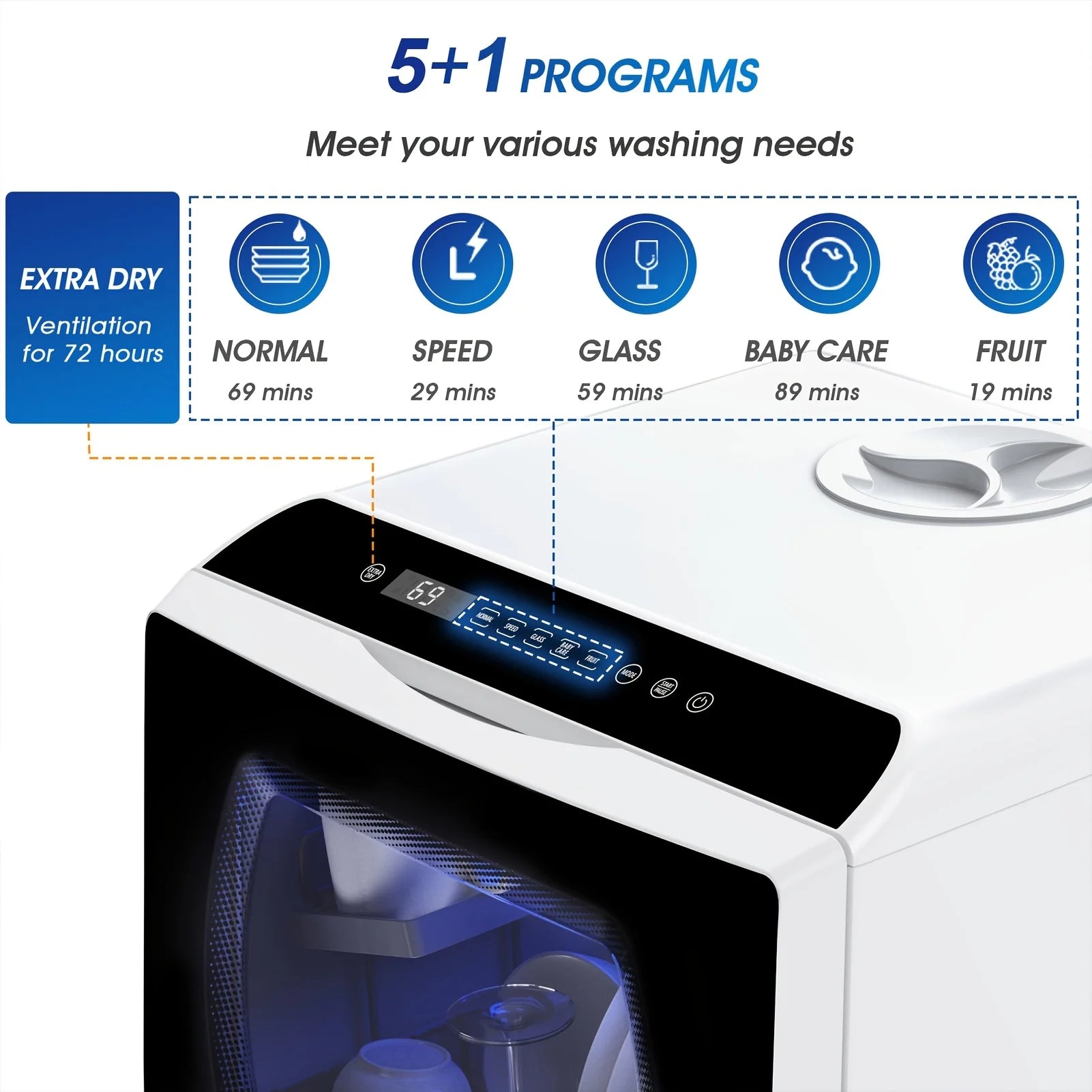Small Dishwasher Fully Integrated Countertop Table Top Smart Portable Dishwahser Kitchen Mini Dishwasher Machine for Home DS01