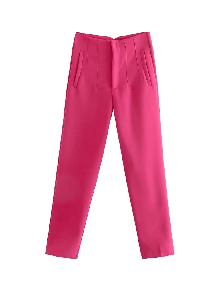 Koekop Office outfits Pencil Trousers Black Pink White Ladies Pants Fashion Office Wear High waist Pants for Women Formal Pants