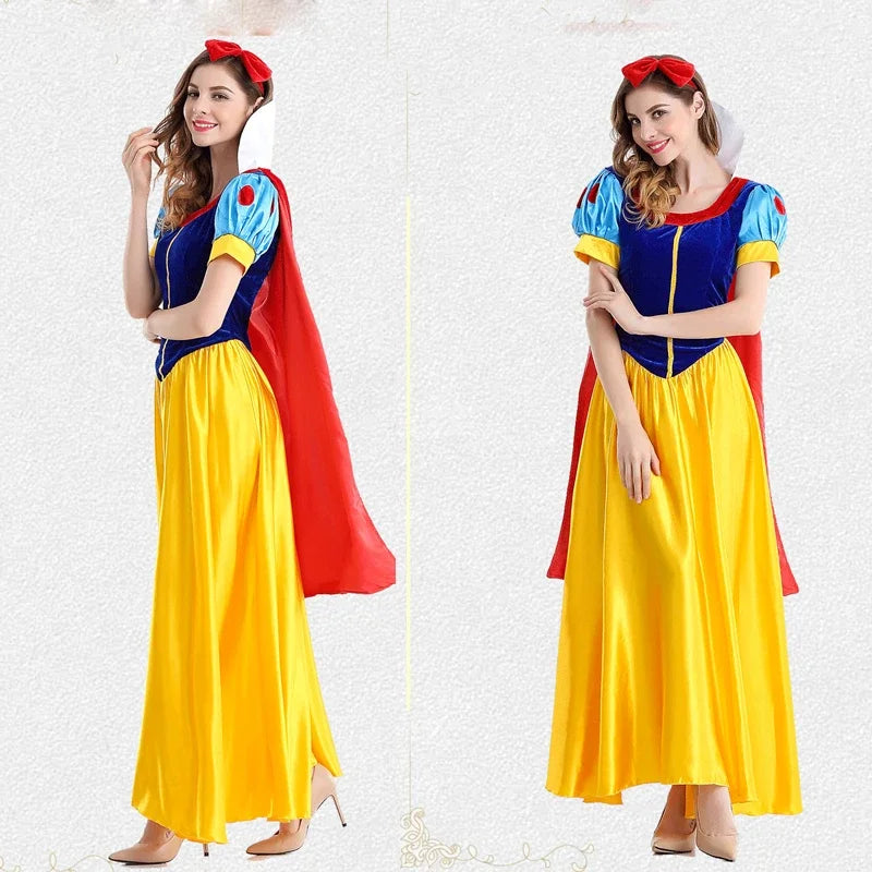 Cartoon Princess Snow White Halloween Party Costume Adult Cosplay Plus Size Dress Princess Dress Women Adult Clothing