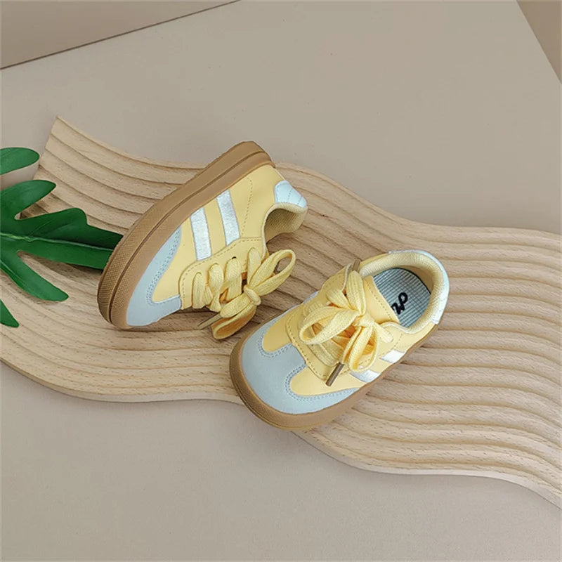 2025 New Spring Baby Shoes Leather Toddler Kids Sneakers Outdoor Boys Tennis Soft Sole Fashion Little Girls Sneakers EU 16-25