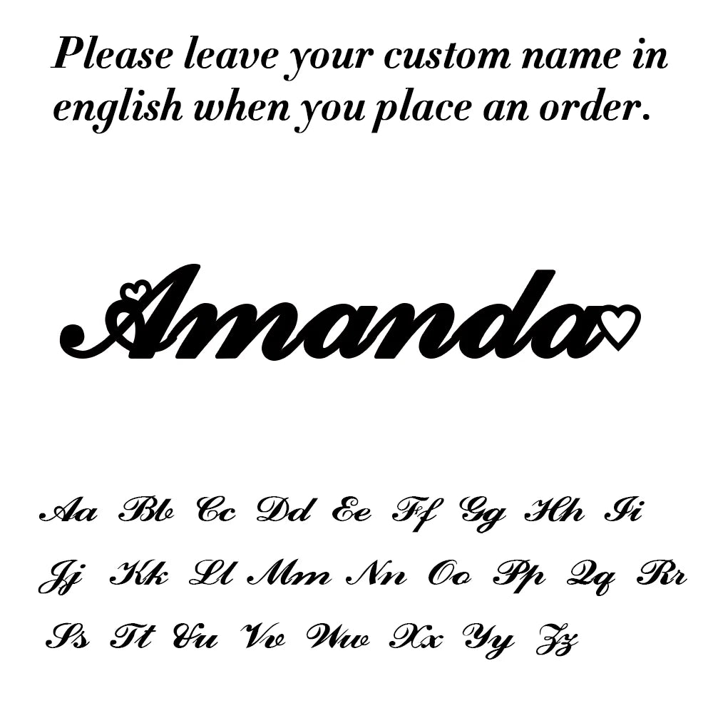 My Shape Custom Name Sparkling Necklaces Stainless Steel Customized Bling Frosted Pendants Personalized Name Chain Jewelry Gifts
