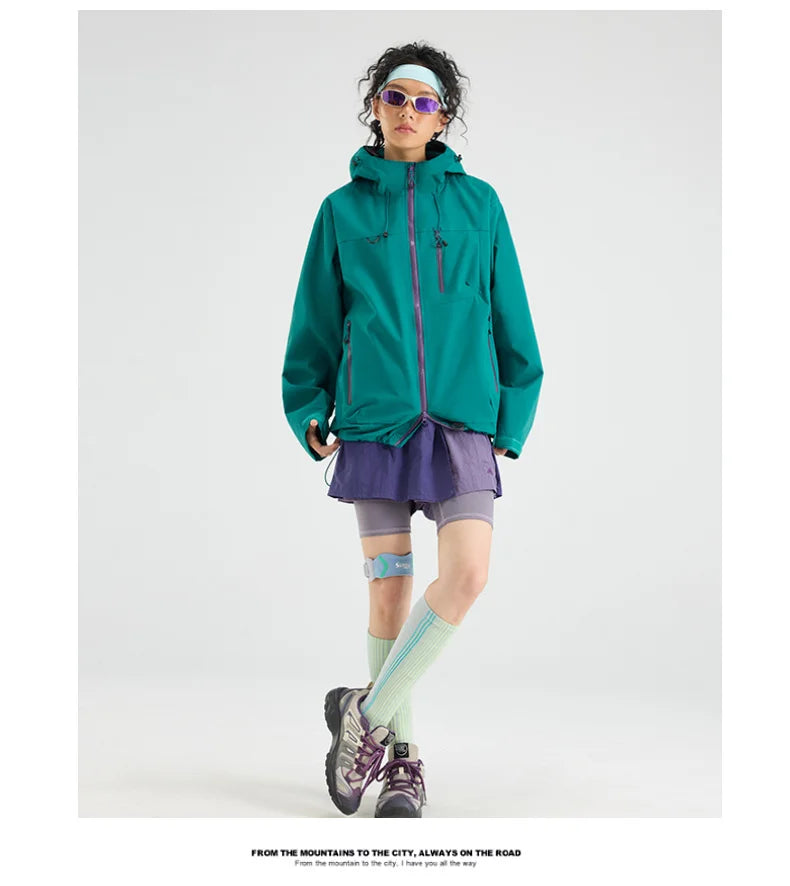 Unisex Hiking Jacket Waterproof Autumn Windbreaker Ourdoor Hooded Coats Women New Jacket Men Fishing Camping Climbing Coats