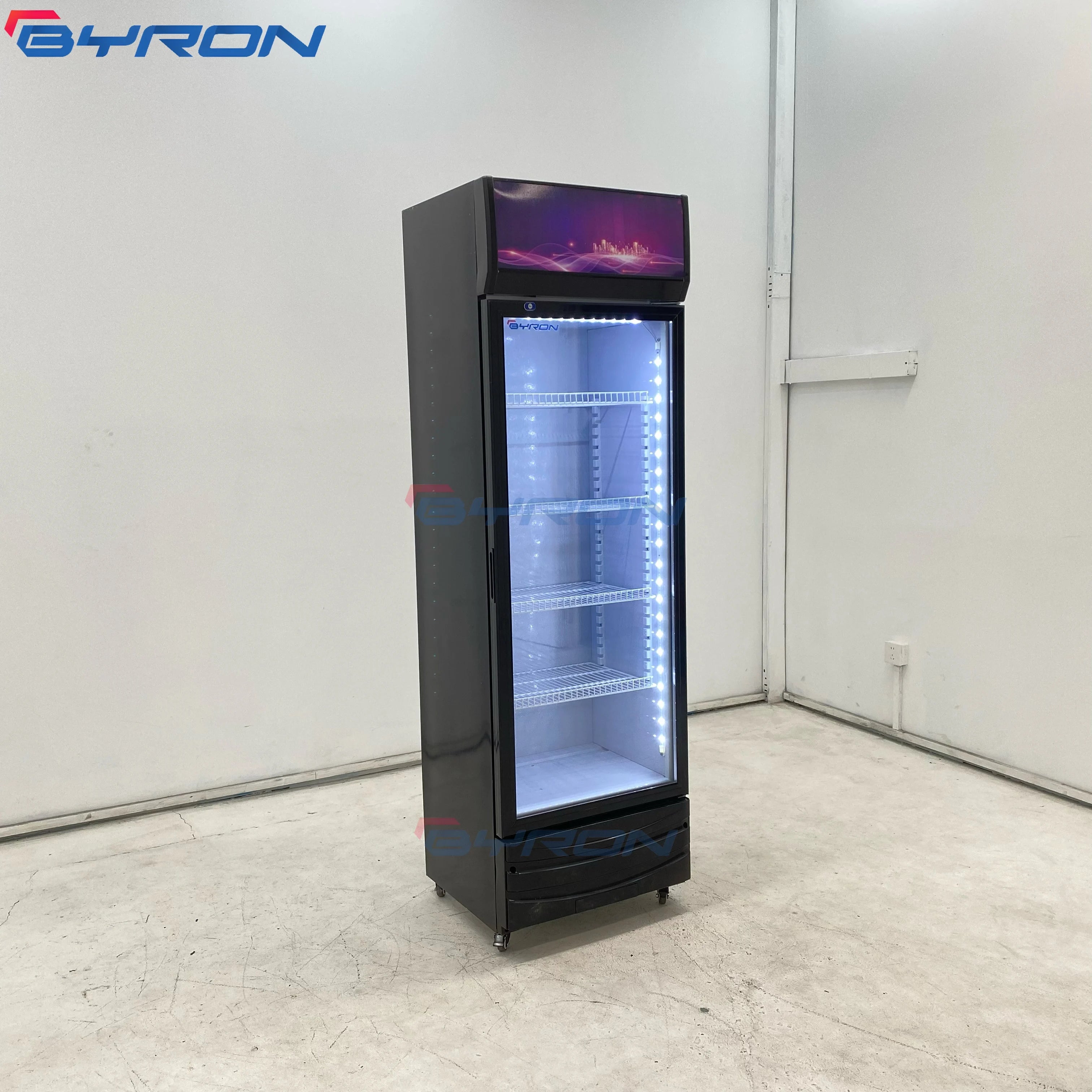 Commercial Single-Temperature Display Refrigerator, Glass Door Beverage Cooler for Drinks & Beverages with Adjustable Shelves