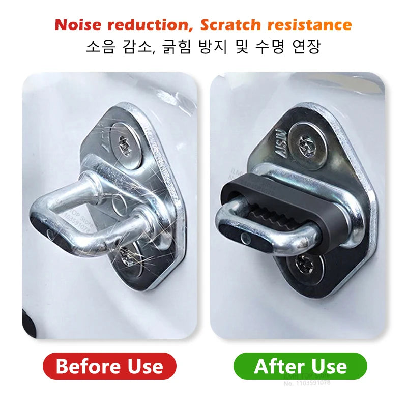 Silicone Car Door Lock Cover Pad Universal Anti Vibration Shock Absorber Soundproof Damper For Auto Door Latch Anti Scratch