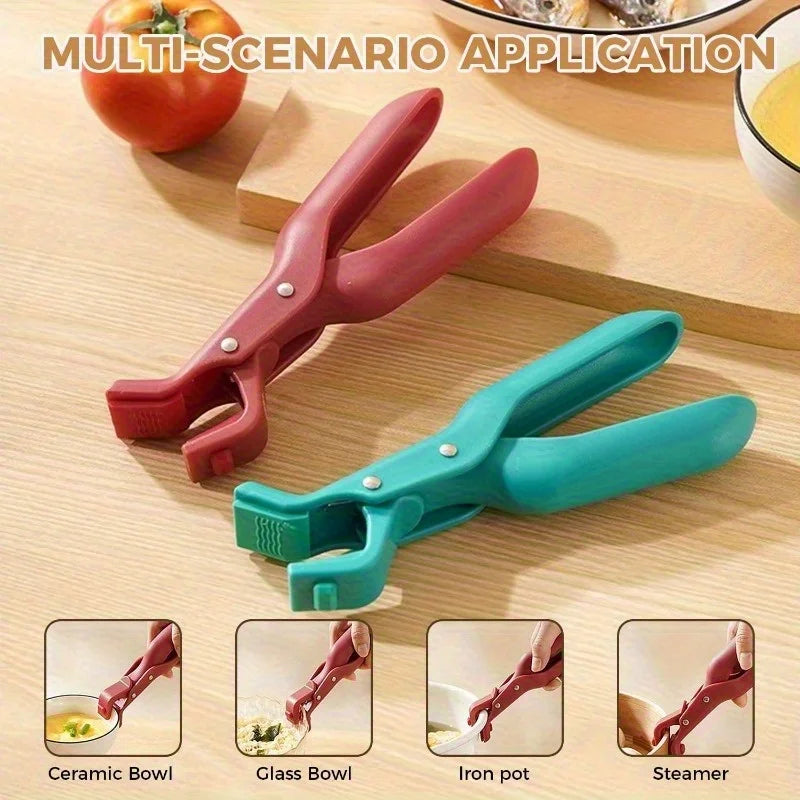2/1Pcs Anti-Scald Clips Hot Dish Plate Gripper Kitchen Non-slip Bowls Clamp Holder for Frying Pans Air Fryer Steamers Oven