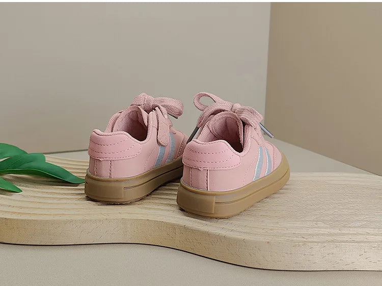 2025 New Spring Baby Shoes Leather Toddler Kids Sneakers Outdoor Boys Tennis Soft Sole Fashion Little Girls Sneakers EU 16-25