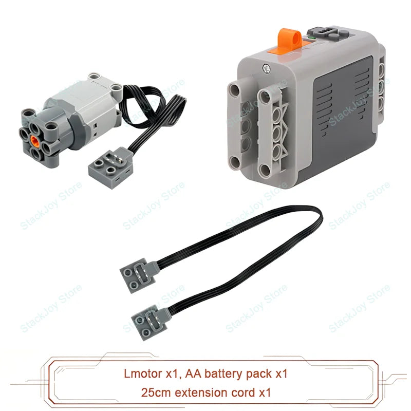 MOC Power Functions M/L/XL Motor Battery Box IR Remote Receiver for RC Car Robot Model Building Blocks Technical Modified Parts