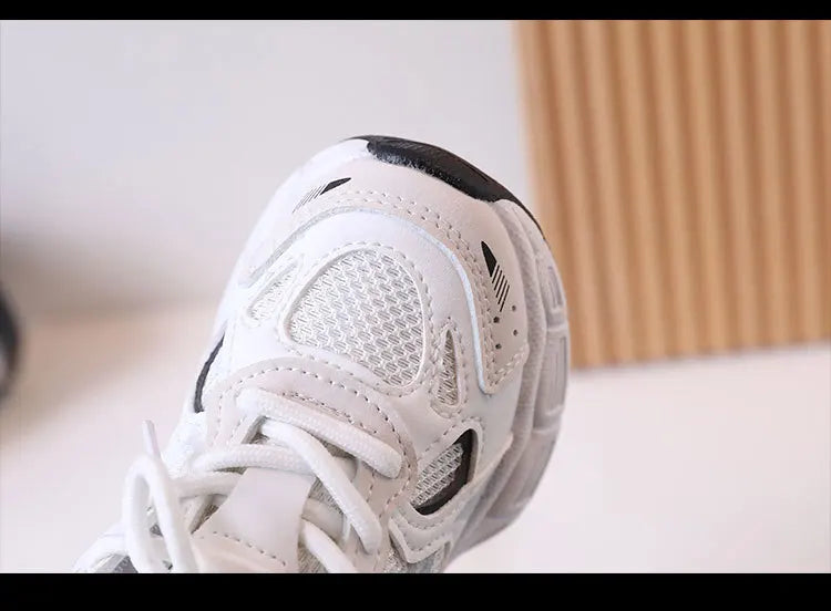 Kids Casual Sports Shoes with Thick Soles Boys Girls Fashion Versatile Sneakers 2024 New Children Mesh Breathable Running Shoes