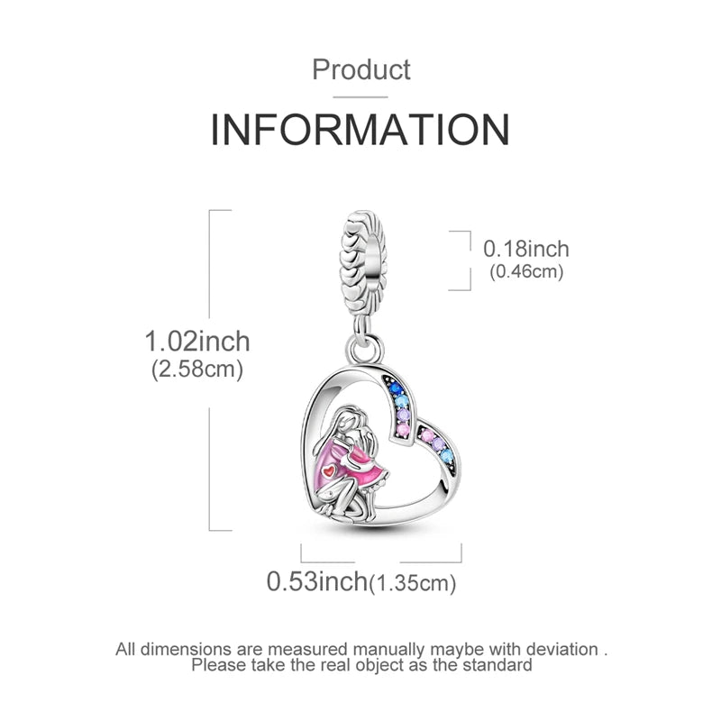 MULA Pink 925 Sterling Silver Charms Pendant Perfume Dreamcatcher Heart Love Beaded Fit Original Bracelet Women DIY Jewelry Gift