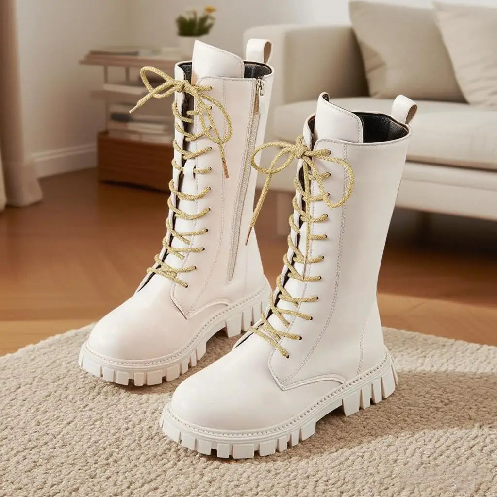 Girls Fashion Long Boots Simple Solid Color Soft Bottom Best Leather Kids Boots Girl Soft Comfortable Riding Daily Boots