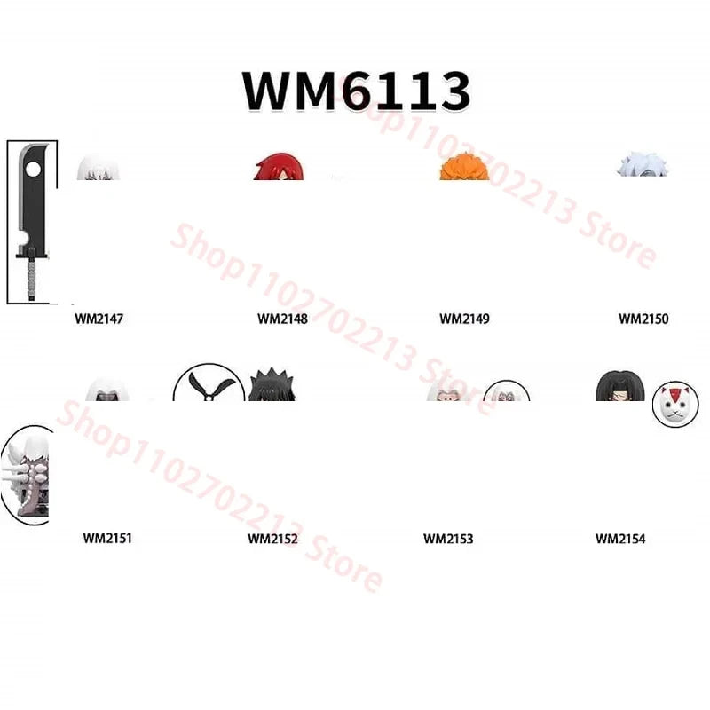 WM6155 Anime Building Blocks Set - Educational STEM Toys for Kids, Christmas Birthday Gift for Boys Girls WM6112 WM6113 WM6152