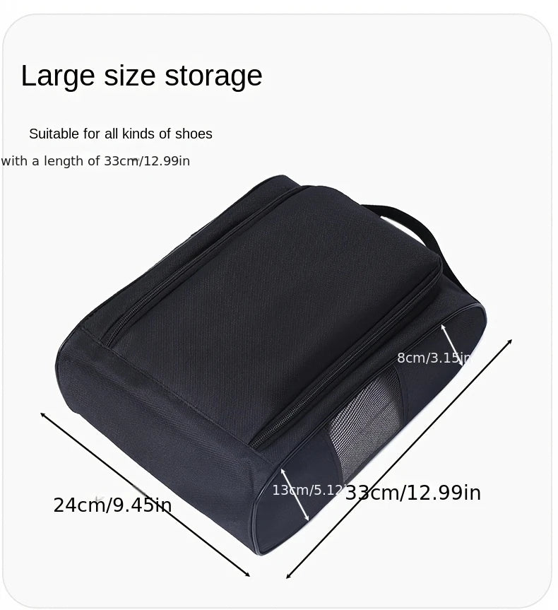 Portable Golf Shoe Bag Oxford Cloth Shoe Carrier Bags Breathable Lightweight Golf Handbag Dustproof Football Tennis Shoe Bag