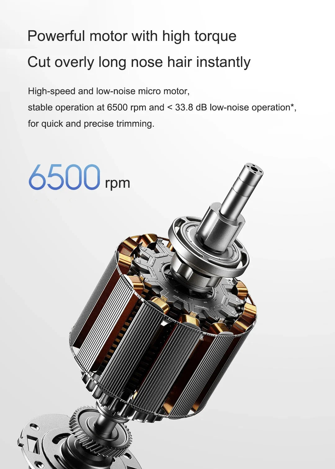XIAOMI Mijia Electric Nose Trimmer- Rechargeable Ear Nose Hair Clipper Portable Skin-friendly Painless Eyebrow Trimmer for Men
