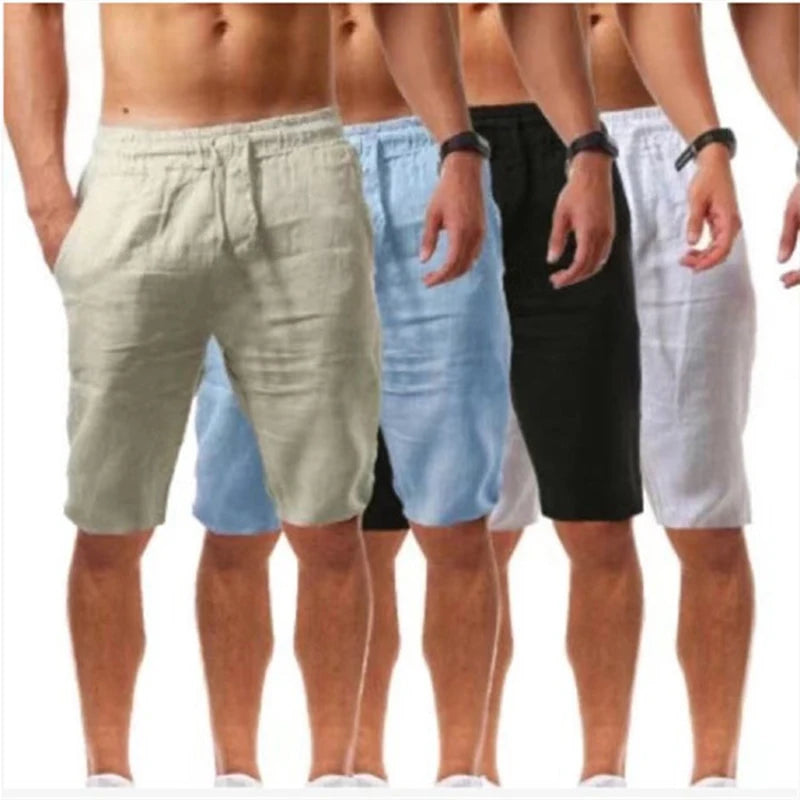 2025 Men's Cotton Shorts Pants Male Summer Breathable Solid Color Short Trousers Fitness Streetwear S-5XL 1PC
