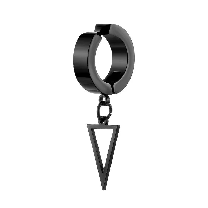Trendy Cold Wind Black Triangle Ear Cuff Without Piercing, Hip Hop Temperament Viral Cartilage Ear Jewelry For All Genders