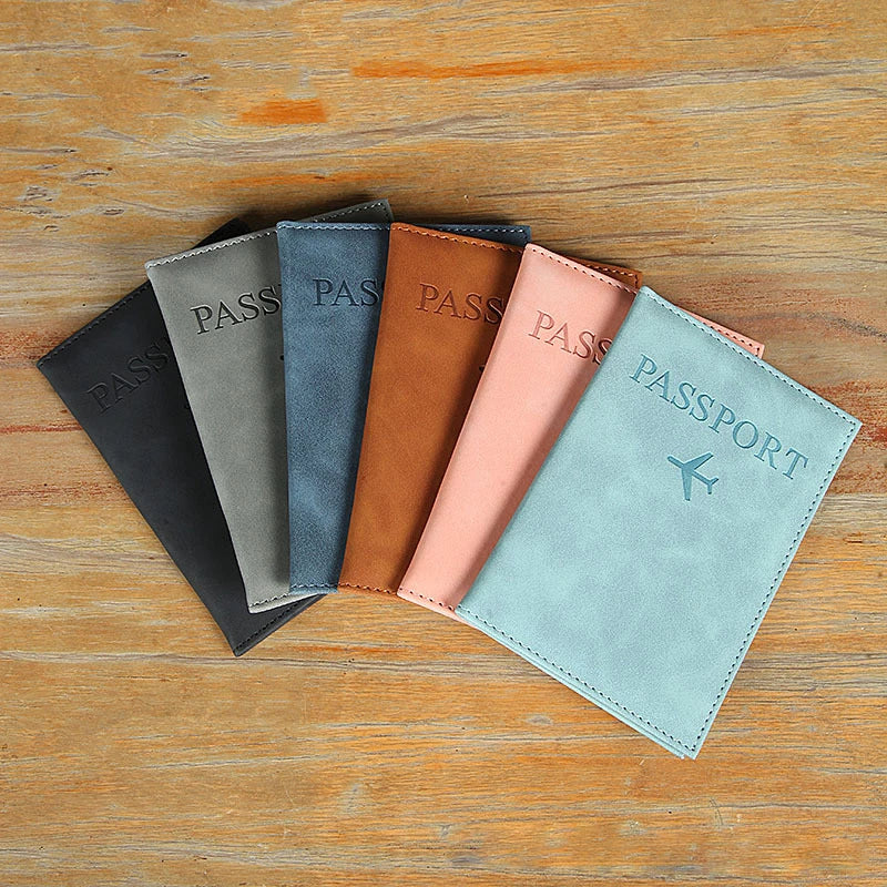 Laser Engarving Name Passport Cover Travel Wallet Pu Case for Passports Passeport Personnalisé Names Number
