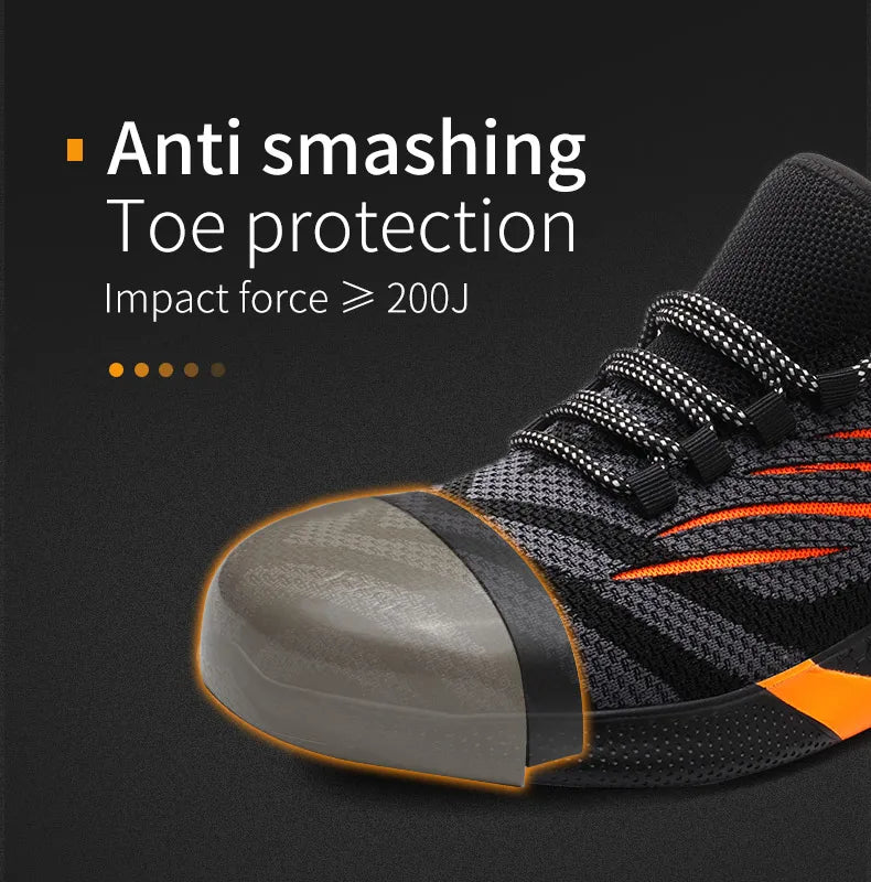 Men Work Safety Shoes Anti-puncture Protective Shoes Men Indestructible Work Shoes Men Boots Lightweight Breathable Safety Boots