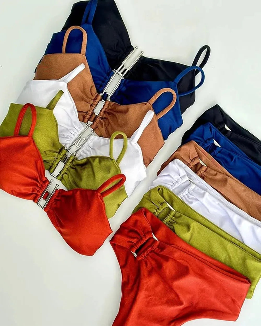 Bandeau Bikini Push Up Women Swimsuits 2026 Sexy Female Swimwear Brazilian Bikini Set Thong Biquini Swim Suits Solid Beachwear