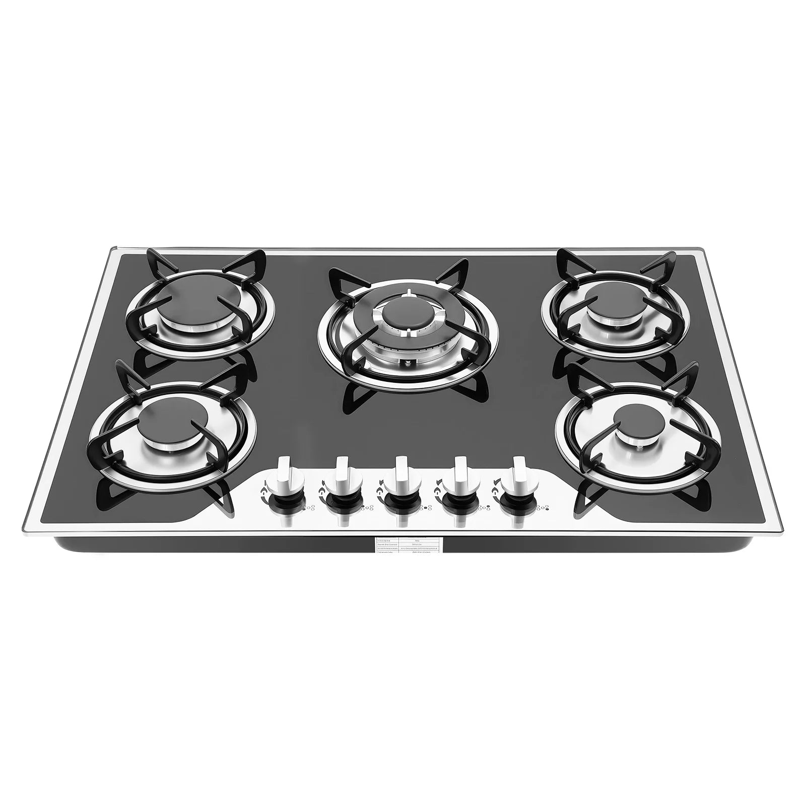 5 Burners Built-in Gas Stove, Dual Fuel NG/LPG Convertible Gas Hob, Oversized Cooking Surface 30.31*20.08” for Home Kitchens, Restaurants