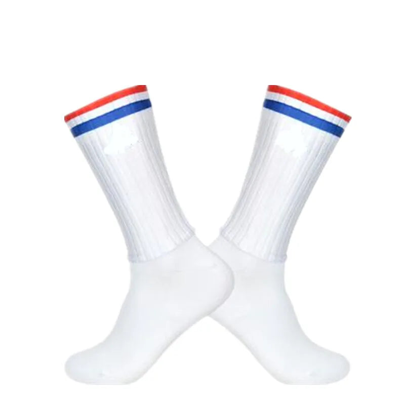 2026 New Cycling Slip Anti Silicone Summer Whiteline Aero Socks Men Bicycle Sport Running Bike Socks Calcetines 2024 New Socks