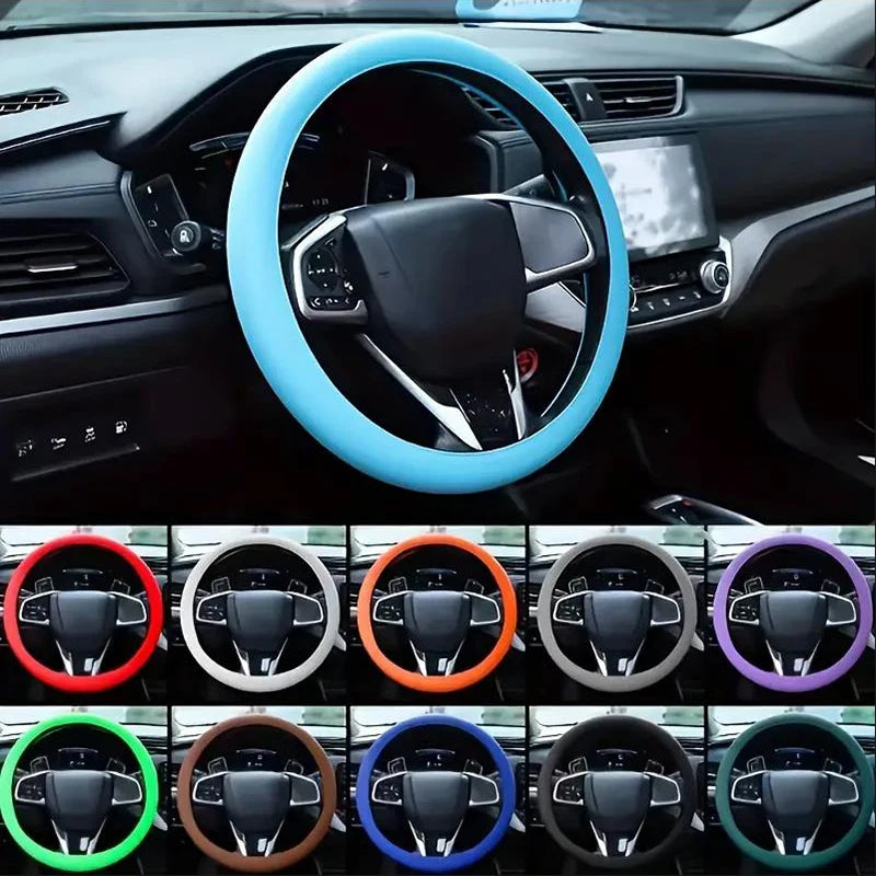Silicone Steering Wheel Cover Ultra-thin Anti-slip Steering Wheel Cover Soft Silicone Accessories Universal Steering Wheel Cover