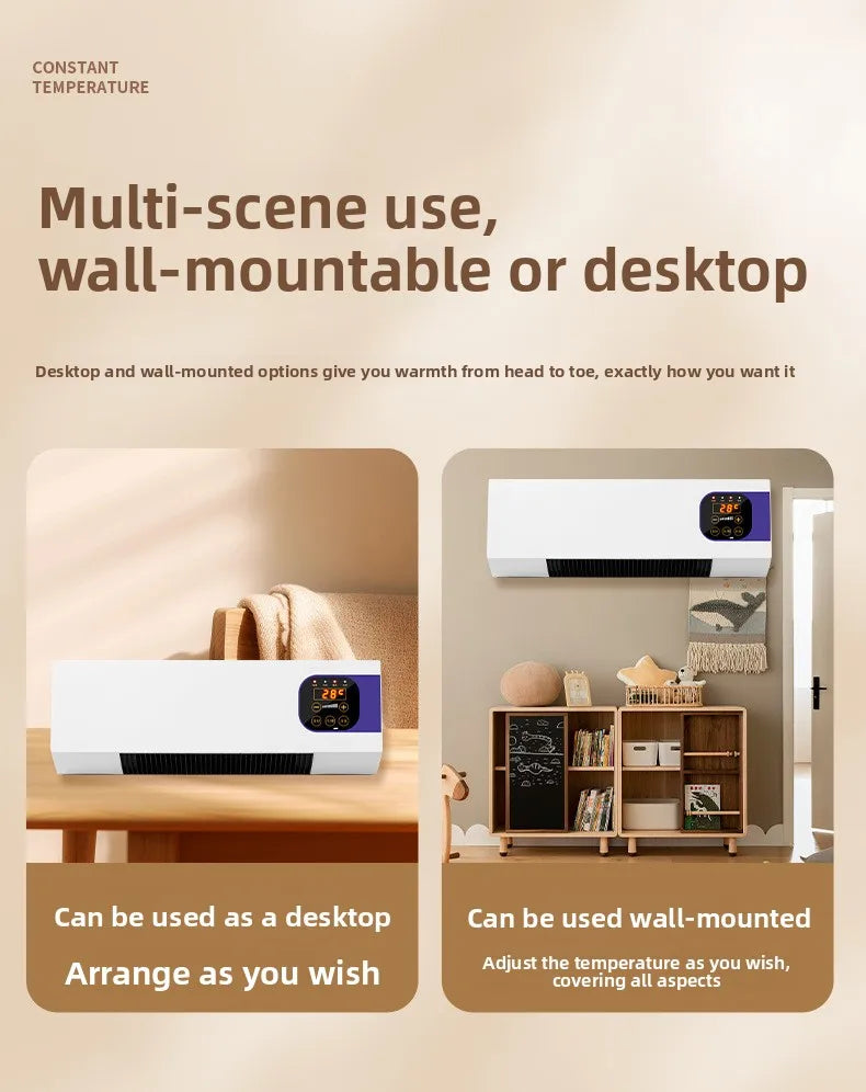Household Wall Mounted Bathroom Energy Saving Quick Heating Electric Heater Desktop Remote Control Dual Purpose Heater