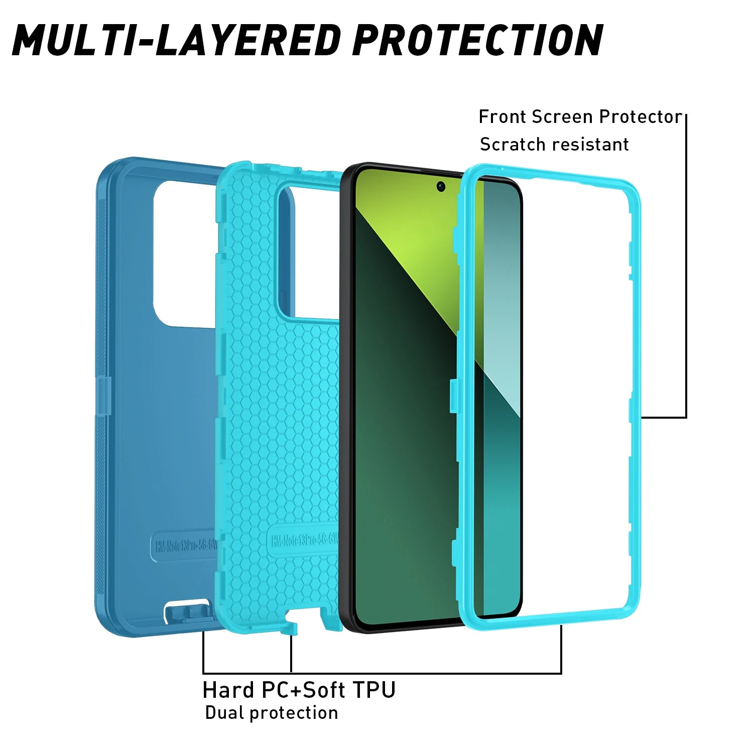 Armor Shockproof Dustproof Case For Xiaomi Poco M6 X6 Pro Redmi Note 12 Anti-Scratch Rugged Protective Cover For Redmi 12 4G