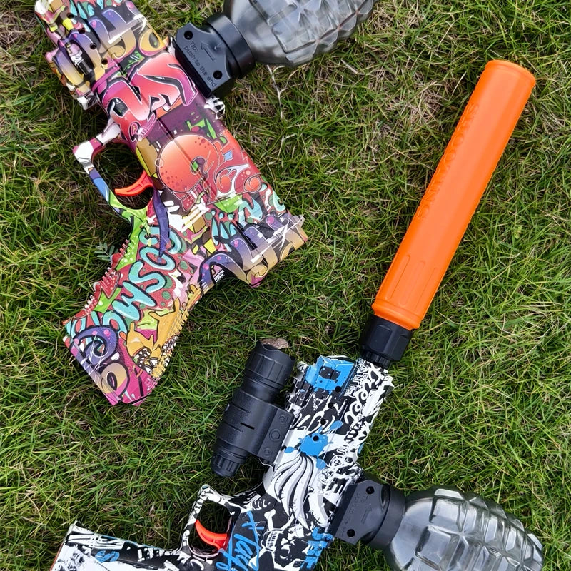 Kids Outdoor Toy Electric Blaster Gun Shooting Bullet Pistols Summer Play Water Shooting Interactive Party Game Children Adult