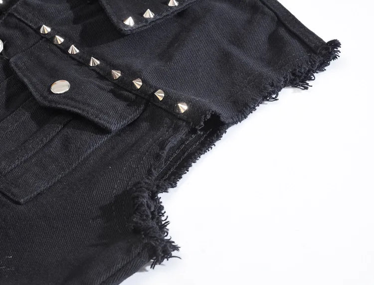 2025 Men's Fashion Jeans Sleeveless Jacket Vest Male Black Blue Denim Jeans Vest  Man Cowboy Outdoors Waistcoat Mens Jacket Vest