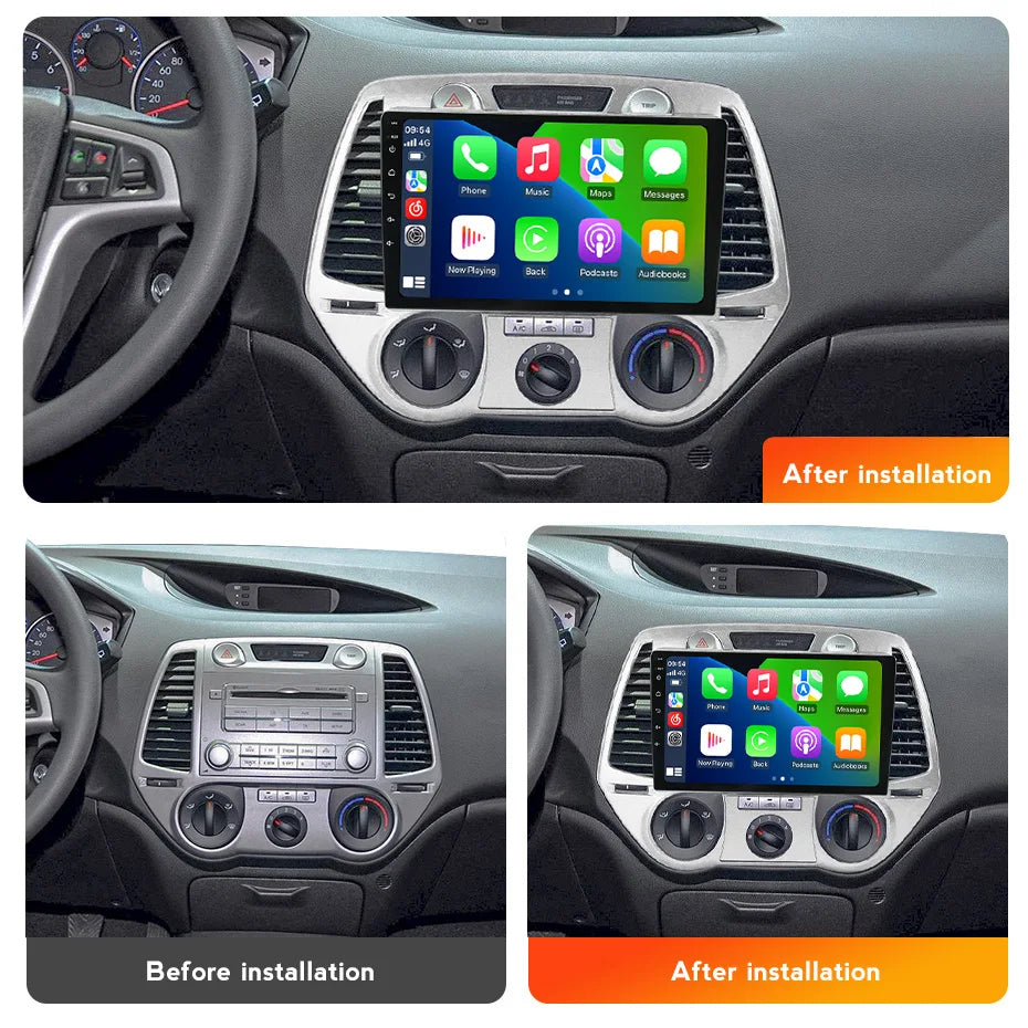 MEKEDE Android 15 Autoradio Head Unit 2 Din Car Radio Stereo Navigation Carplay For Hyundai i20 2008-2012 Car multimedia player