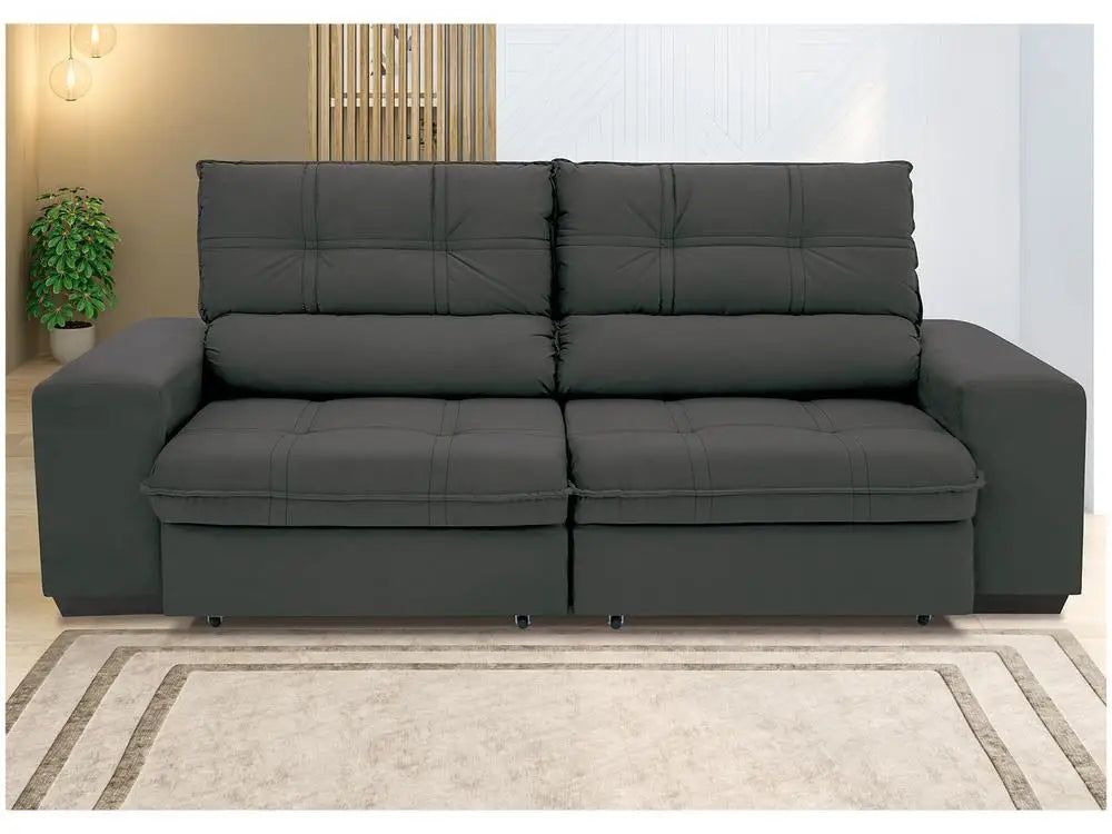 4 Seater Suede Brunello Linoforte Recliner Retractable Sofa