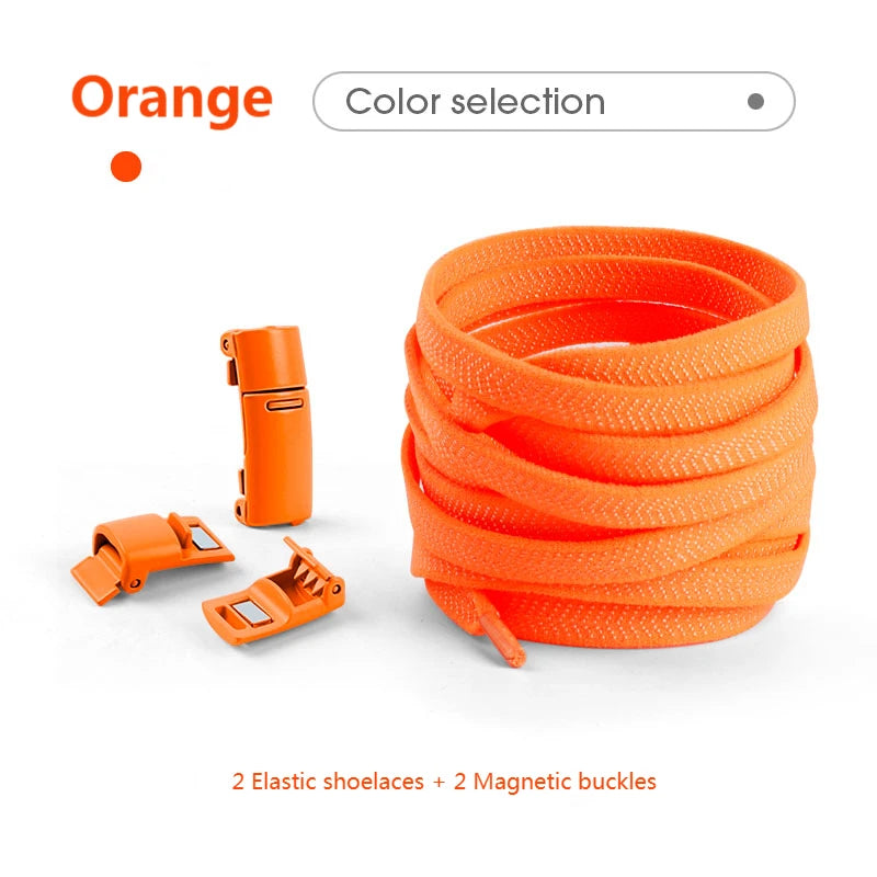 Magnetic Lock Shoelaces without ties Colorful Elastic Laces Sneakers No Tie Shoe laces Kids Adult Flat Shoelace Rubber Bands