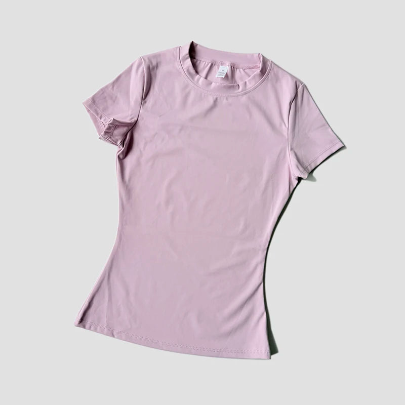 WAREBALL Sports Tops Quick-drying Ladies Tank Top Fitness Running Yoga Short Sleeve Elastic Breathable Yoga T-Shirt For Women