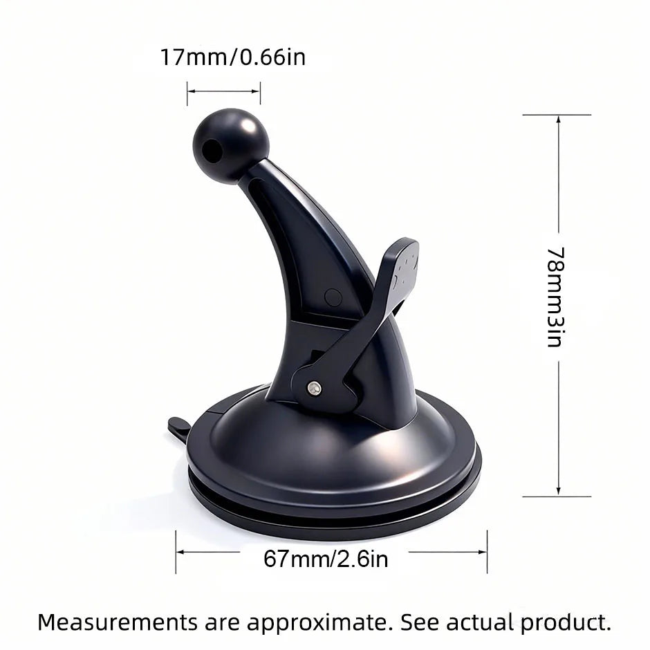 17mm/0.66inBall Head Suction Cup Mount Holder Fits Car - Phone GPS Navigator Stand, Windscreen Dashboard Bracket Support
