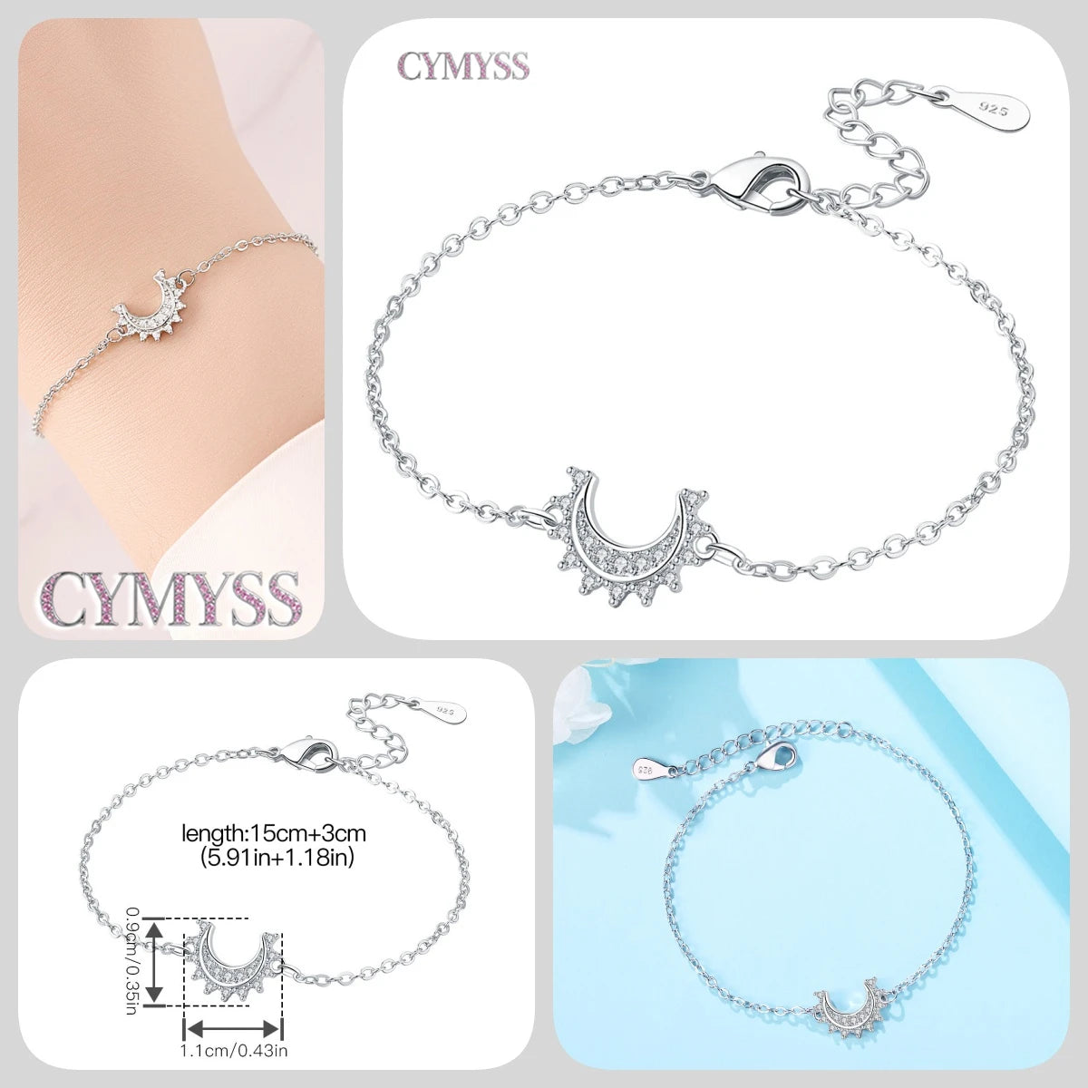 Original 925 Sterling Silver Zirconia Tennis Chain Bracelet for Women Adjustable Gold Color Hot Sale Ideal Birthday Party Gifts