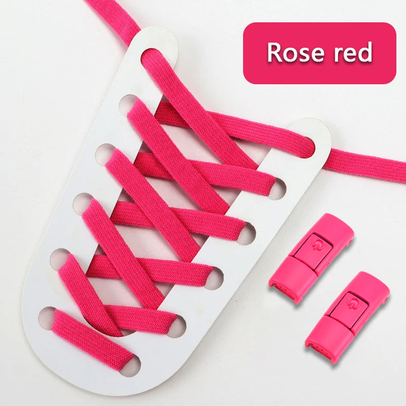Press Lock Shoelaces Without ties Colorful Lock Elastic Laces Sneakers Kids Adult Flats No Tie Shoe laces for Shoes Accessories