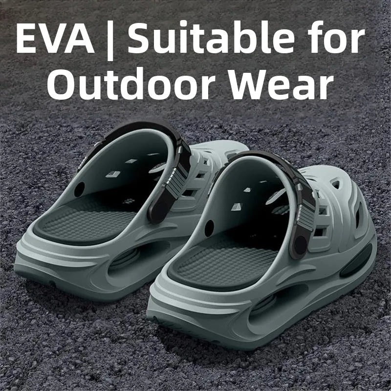 Summer Men's Outdoor Slippers Thick Bottom Anti-slip Clog Shoes Wear-resistant Smell-proof Two-way Male
