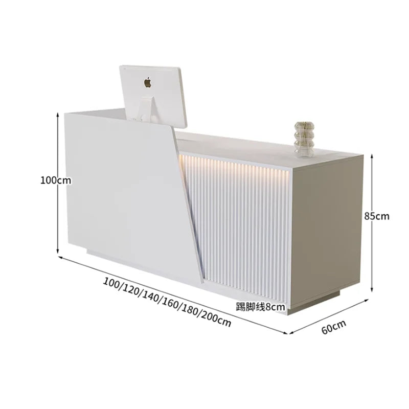 Customized Professional Reception Counter Simple Design Style Reception Desk Creative Storage Theke Empfang Office Furniture