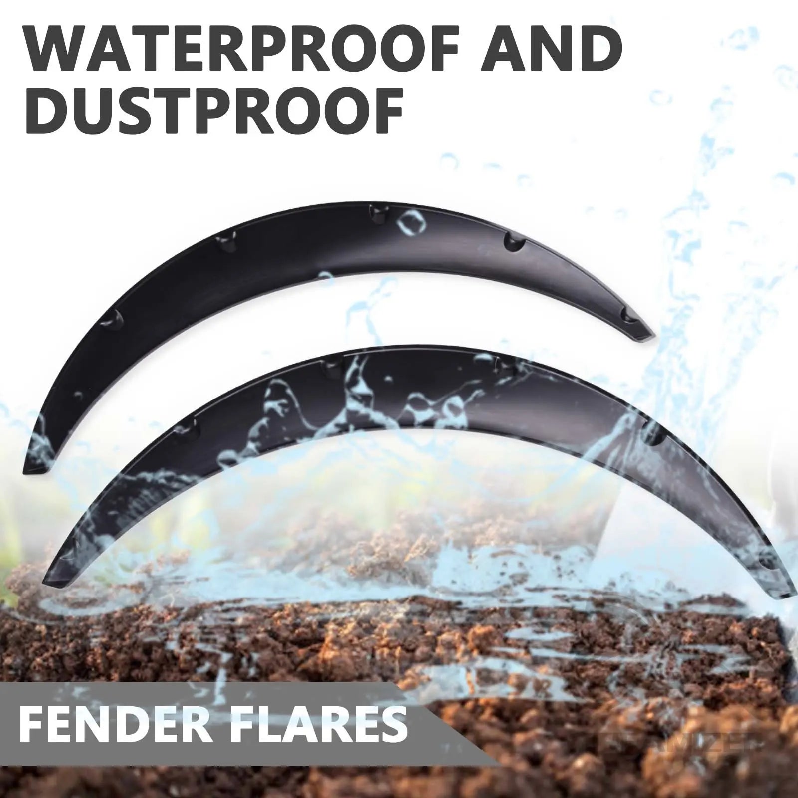 4Pcs 2 Size Universal Flexible Car Mudguards Mud Splash Guards Mud Flaps Fender Flares Extra Wide Body Wheel Arches
