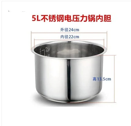 Pressure cooker 2L 3l4L 5L 6L inner pot rice liner 304 stainless steel non-stick cookware kitchen accessories utensils