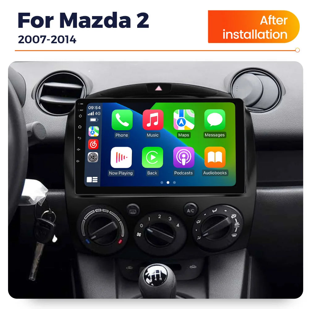 For MAZDA 2 Mazda2 2007-2014 Wireless CarPlay Android Auto Head Unit 2 Din Car Radio Stereo Navi Car multimedia player display