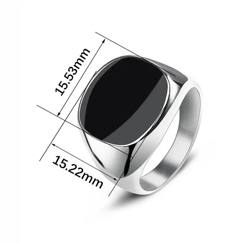 Jiayiqi Men'S Ring Punk Rock 316L Stainless Steel Signet Ring For Men Hip Hop Party Jewelry Male Wedding Gift Custom accept
