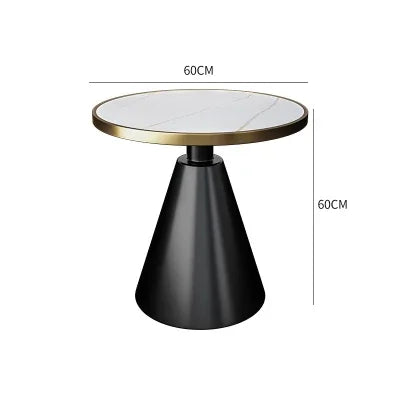 Luxury Round Side Table with Marble Top and Metal Base Modern End Table for Small Space Living Room Bedroom Hotel Use