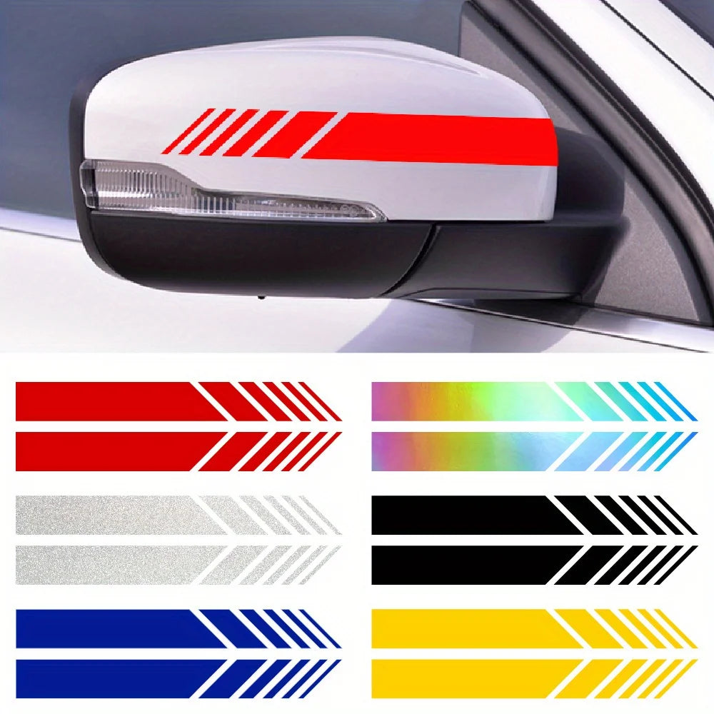 "Classic JDM Reflective Stripes Vinyl Decal Kit - 4pcs Self-Adhesive Car Body Stickers, Waterproof & Universal Fit"