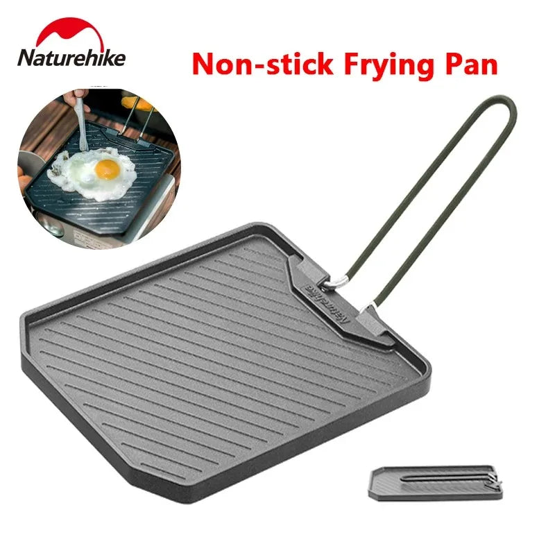 Naturehike Camping Frying Pan Cookware Folding Non-stick Pan Outdoor Ultralight Portable Easy Clean Grill BBQ Plate