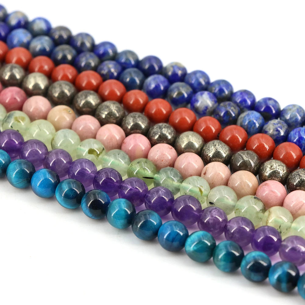 Natural Stone Beads Blue Tiger Eye Crystal Amethyst Rose Quartz Gemstone Bead for Jewelry Making Bracelet Necklace 4/6/8/10MM