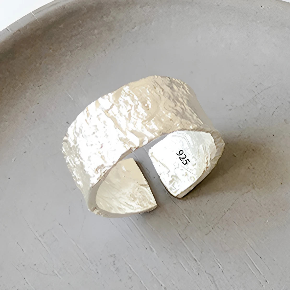 925 Sterling Silver Metal Flower Shell Geometric Rings For Women French Retro Romantic Open Thai