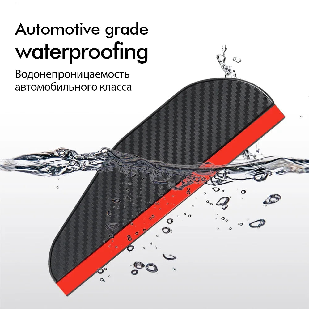 2/4Pcs Carbon Fiber Car Rearview Mirror Rain Shield Eyebrow Flexible Rearview Mirror Rain Shield Protector Eyebrow Rain Cover