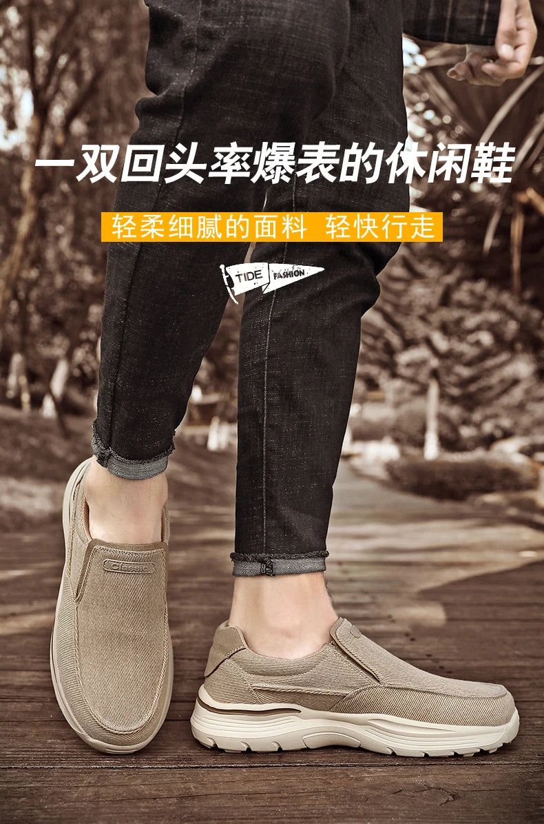 Men's Lightweight Canvas Loafers for Outdoor Hiking Camping Casual Sports Running Jogging Shoes Size 39-48